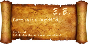 Barthalis Buzád névjegykártya